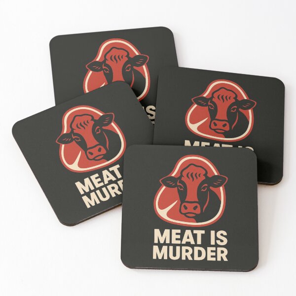 Item preview, Meat is Murder Vegan Plant Based Go Vegan Stop Animal Cruelty Cows Cattle Meat designed and sold by Annika Shurafa.