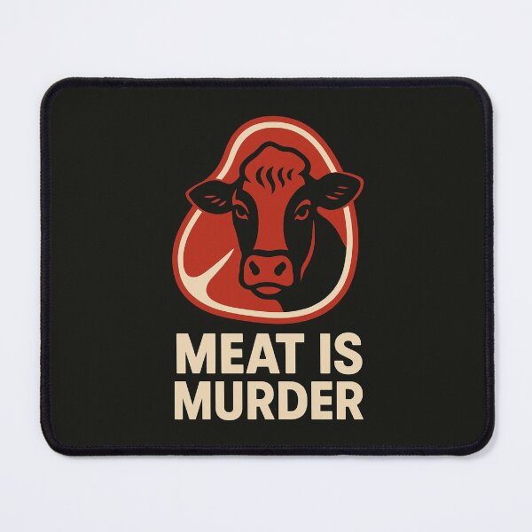 Item preview, Meat is Murder Vegan Plant Based Go Vegan Stop Animal Cruelty Cows Cattle Meat designed and sold by Annika Shurafa.
