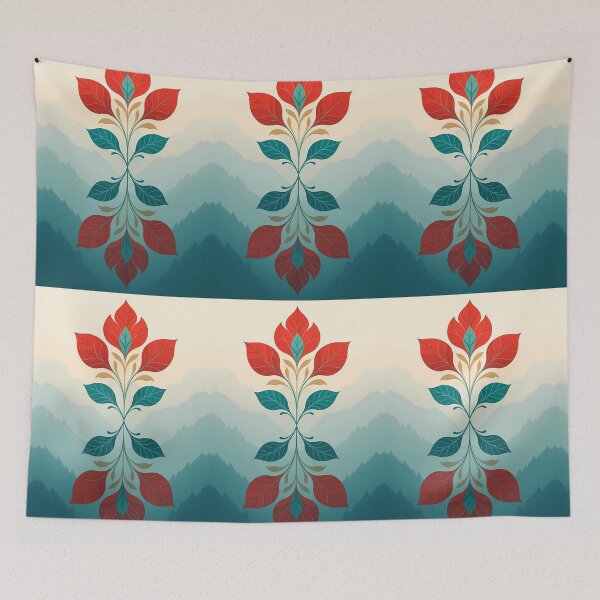 Item preview, Colorful, Flowers & Leaves, Abstract Artistic Stylize, Symmetrical Repeated Texture Pattern (image size 8320x12480) designed and sold by Digital-Davinci.