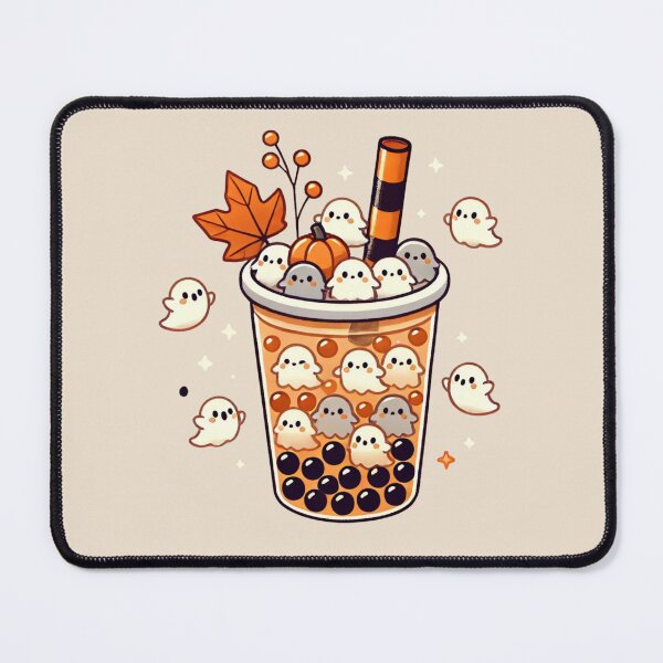 Item preview, Autumn Boba Ghost Pumpkin Halloween Bubble Tea Chai Latte designed and sold by Annika Shurafa.