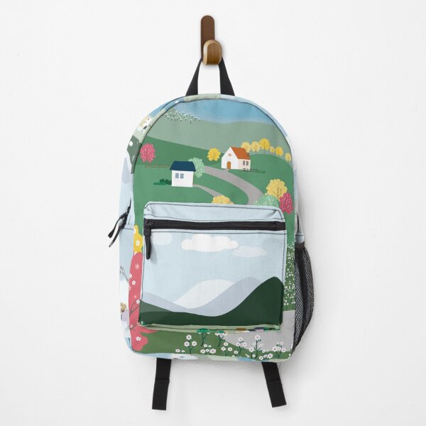 Item preview, Seasons Landscape – Spring Blossoms and Winter Snow Village designed and sold by PAWIRADA.
