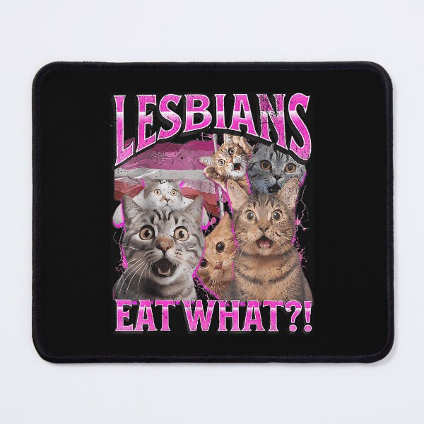 Item preview, Lesbians Eat What Funny Cat Gay Pride Lgbtq Pun designed and sold by KARELI-vtds.