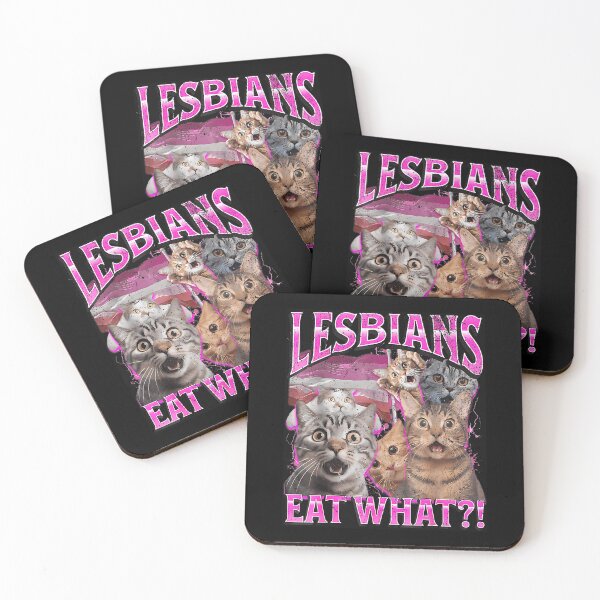 Item preview, Lesbians Eat What Funny Cat Gay Pride Lgbtq Pun designed and sold by KARELI-vtds.