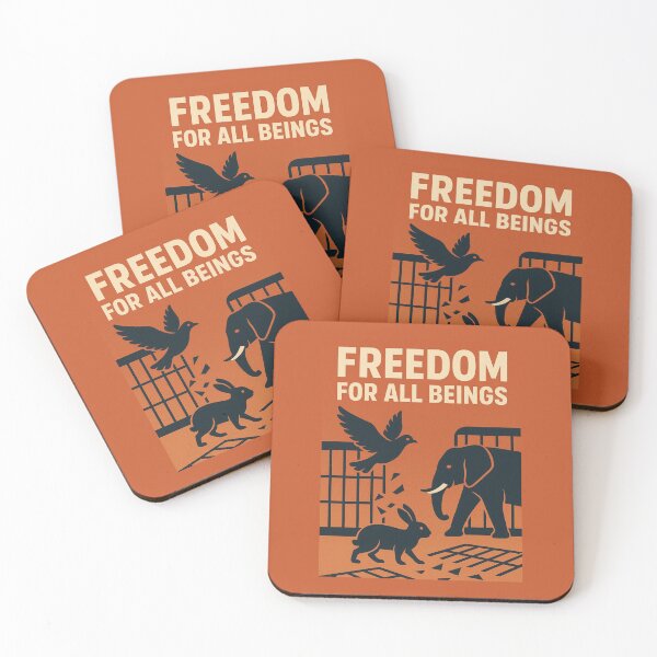Item preview, Freedom For All Beings Stop Animal Exploitation Vegan Animal Rights Animal Liberation Animal Testing designed and sold by Annika Shurafa.
