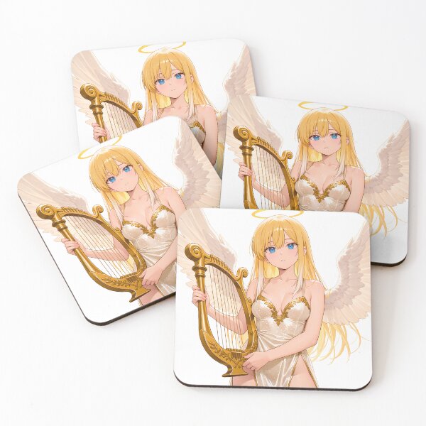 Item preview, Beautiful Blonde Anime Angel with Harp designed and sold by LunattaStore.