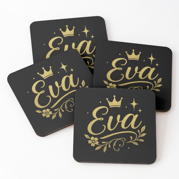 Item preview, Eva Gold Floral Name Design – Elegant Luxury Typography with Crown & Sparkles for Stickers, Apparel & Gifts designed and sold by DailyVibesCo.