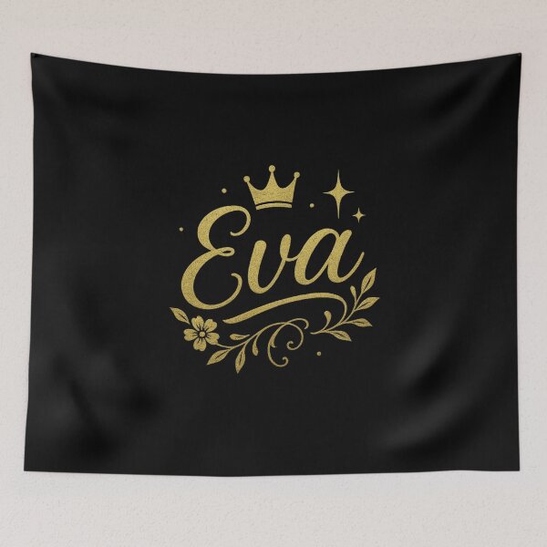 Item preview, Eva Gold Floral Name Design – Elegant Luxury Typography with Crown & Sparkles for Stickers, Apparel & Gifts designed and sold by DailyVibesCo.