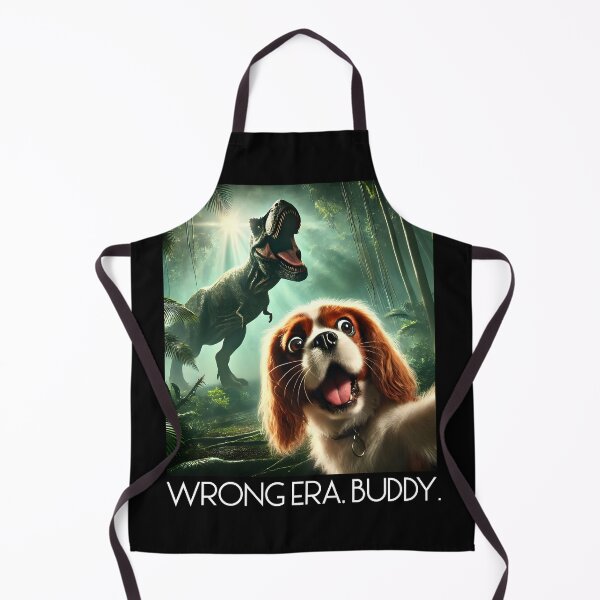 Item preview, Crazy Cavalier King Charles Spaniel Selfie T-Rex Dinosaur Wrong Era Buddy Dog Lover designed and sold by Kimberley King Art King Art.