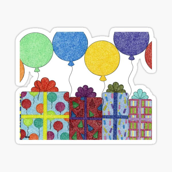 Presents and Balloons Sticker