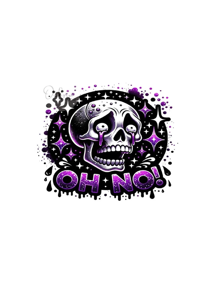 Thumbnail 4 of 4, iPhone Case, Crying Skull with Cosmic Purple Stars designed and sold by BrodieBouges.
