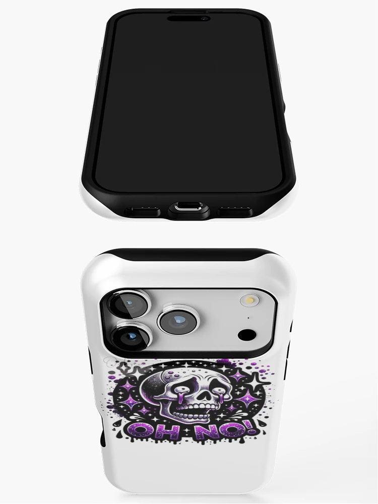 Thumbnail 3 of 4, iPhone Case, Crying Skull with Cosmic Purple Stars designed and sold by BrodieBouges.