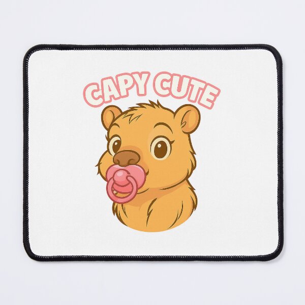 Item preview, Capy Cute – Adorable Baby Capybara with Pink Pacifier designed and sold by CapyToon.
