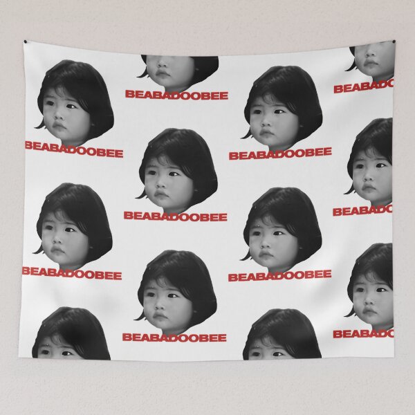 Item preview, Baby Beabadoobee Black And White Photo With Red Text designed and sold by ZeynepShiver.