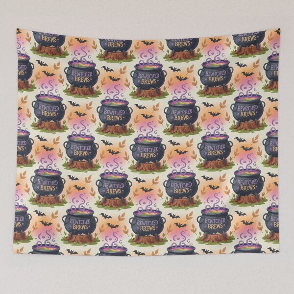 Item preview, Cute Halloween Witch's Cauldron Pattern designed and sold by WeTheWeirdosCo.