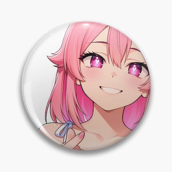 Item preview, Confident Pink-Haired Anime Girl with Bold Smile designed and sold by LunattaStore.