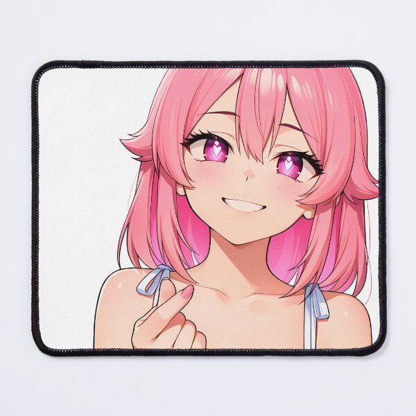 Item preview, Confident Pink-Haired Anime Girl with Bold Smile designed and sold by LunattaStore.