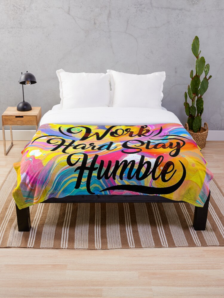 Thumbnail 1 of 6, Throw Blanket, Work Hard Script designed and sold by ViaARTfactory.