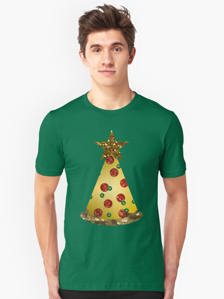 pizza christmas tree sequin sweater