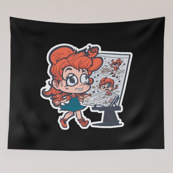 Item preview, Crazy Cartoonist Girl Abnormal Cartoon designed and sold by TimothyAllison8.