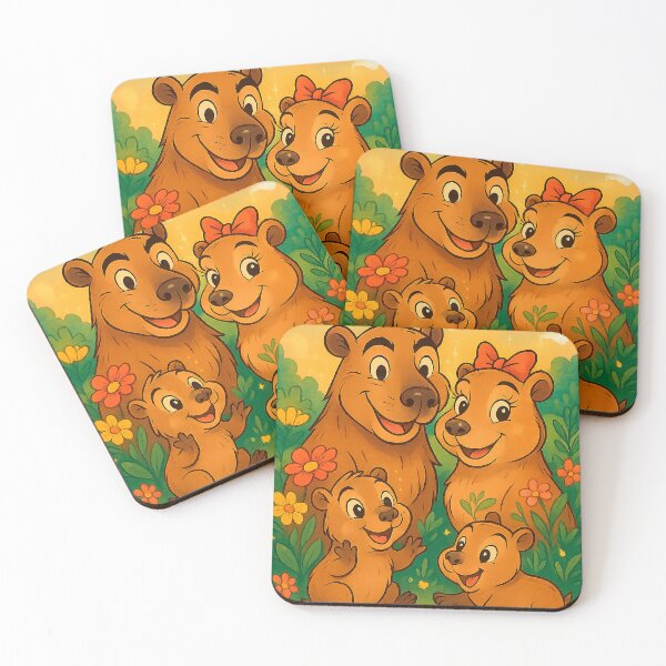 Item preview, CapyFam Garden – Wholesome Capybara Family Cartoon Illustration designed and sold by CapyToon.