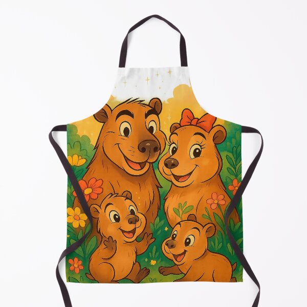 Item preview, CapyFam Garden – Wholesome Capybara Family Cartoon Illustration designed and sold by CapyToon.