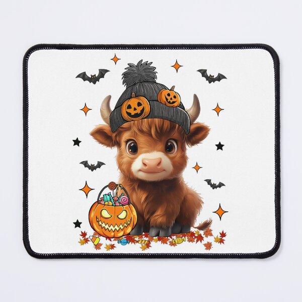 Item preview, Cute Fall Highland Cow and Pumpkin Halloween designed and sold by laszlosaobere.
