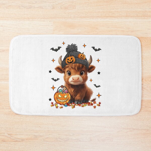 Item preview, Cute Fall Highland Cow and Pumpkin Halloween designed and sold by laszlosaobere.