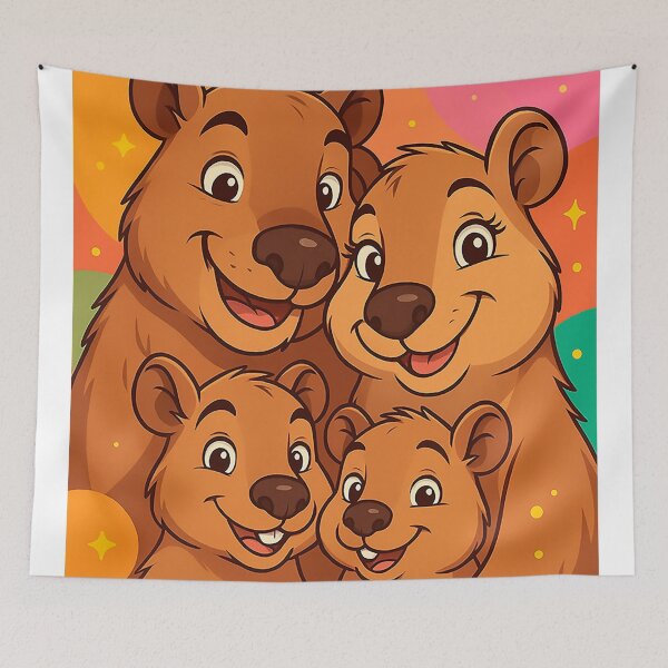 Item preview, CapyFam – Adorable Cartoon Capybara Family Illustration designed and sold by CapyToon.