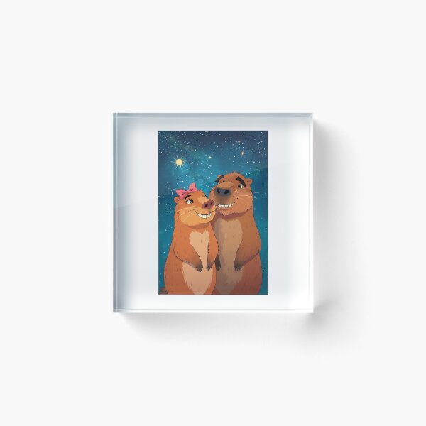Item preview, Capy Love – Romantic Capybara Couple Under the Stars designed and sold by CapyToon.