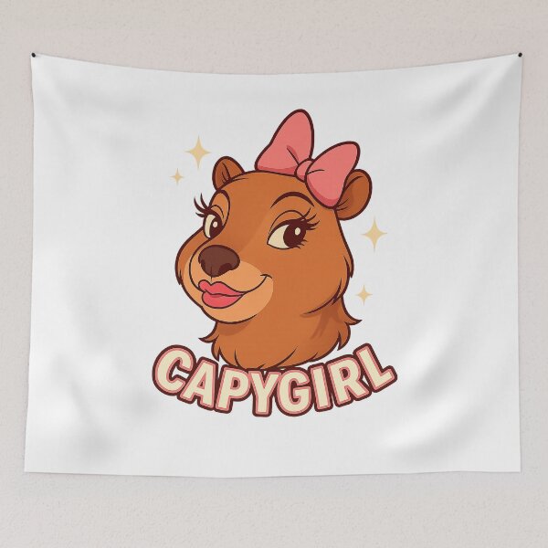 Item preview, Capygirl – Cute Cartoon Capybara Illustration designed and sold by CapyToon.