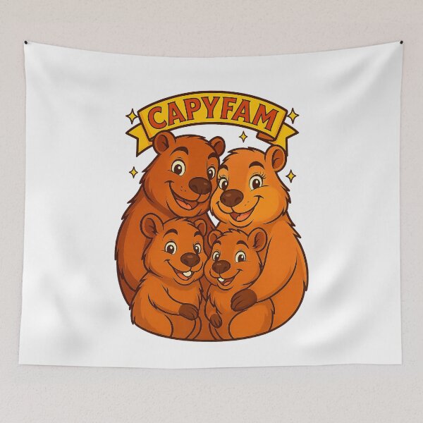 Item preview, CapyFam – Cartoon Capybara Family Illustration designed and sold by CapyToon.