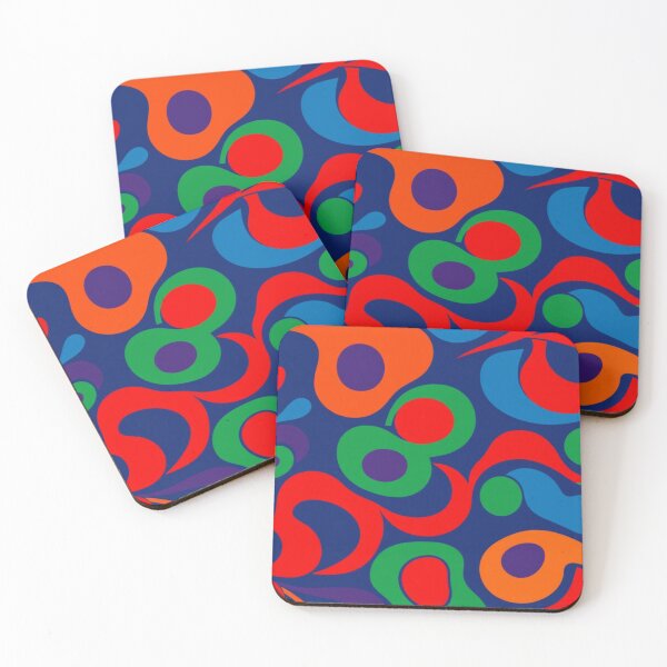 Item preview, Vibrant Abstract Pattern with Organic Shapes & Stylized Numbers on Deep Blue Background designed and sold by AnTartstudios.
