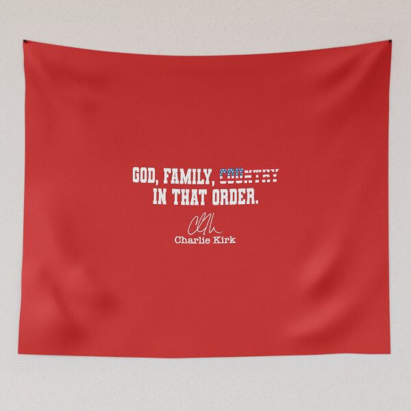 Item preview, God Family Country in That Order Charlie Kirk Quote designed and sold by Elenafatulla.
