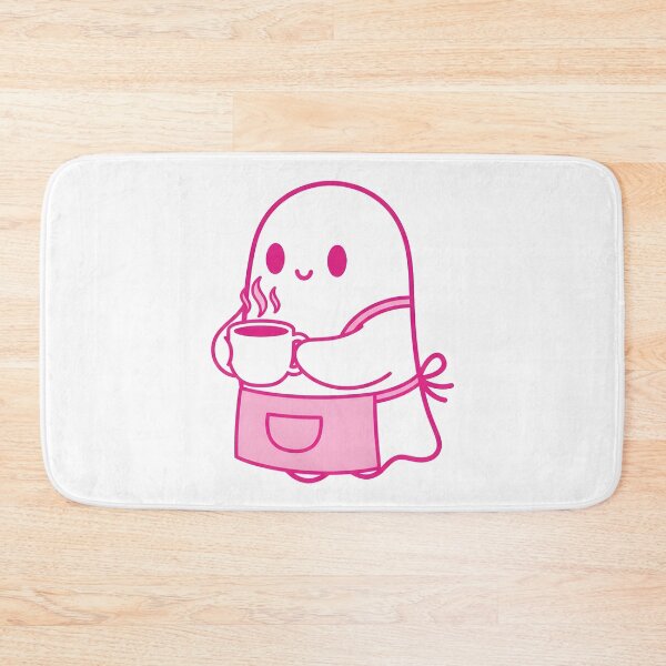 Item preview, Cute Pink Ghost with Coffee – Cozy Spooky Café Aesthetic designed and sold by DamianRoy88.
