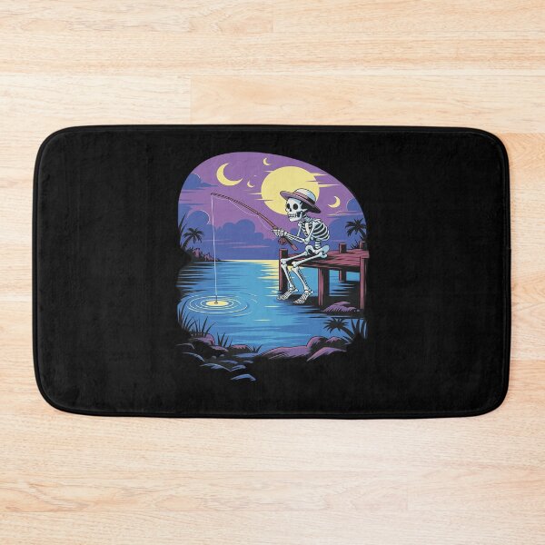 Item preview, Skeleton Fishing Sunset Bass Fisherman Skeleton Halloween designed and sold by LeeEvans222.