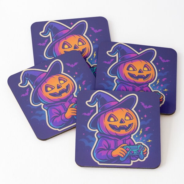 Item preview, Cute Halloween Pumpkin Playing Video Games – Kawaii Gamer Blob Design designed and sold by Kawaii Nest.