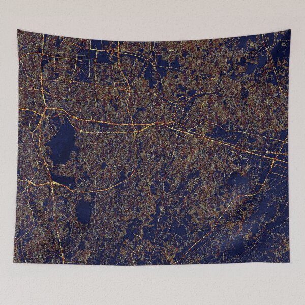Item preview, Bekasi, West Java, Indonesia Map  - City At Night designed and sold by deMAP.