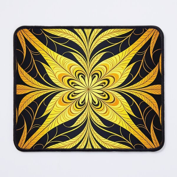Item preview, Yellow, Flowers & Leaves, Abstract Artistic Stylize, Symmetrical Repeated Texture Pattern (image size 8320x12480) designed and sold by Digital-Davinci.