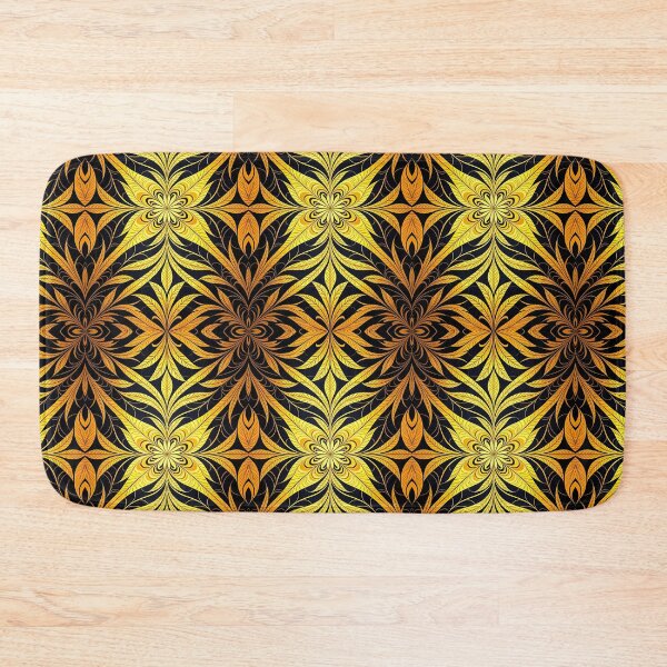 Item preview, Yellow, Flowers & Leaves, Abstract Artistic Stylize, Symmetrical Repeated Texture Pattern (image size 8320x12480) designed and sold by Digital-Davinci.