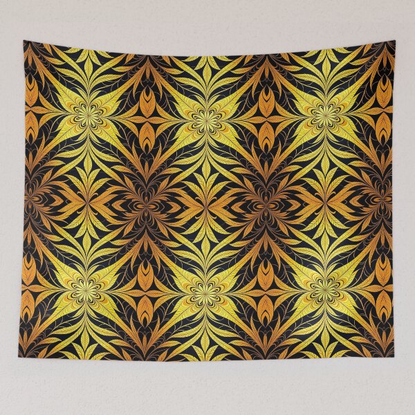 Item preview, Yellow, Flowers & Leaves, Abstract Artistic Stylize, Symmetrical Repeated Texture Pattern (image size 8320x12480) designed and sold by Digital-Davinci.