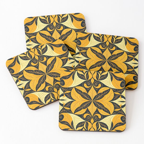 Item preview, Yellow, Flowers & Leaves, Abstract Artistic Stylize, Symmetrical Repeated Texture Pattern (image size 8320x12480) designed and sold by Digital-Davinci.