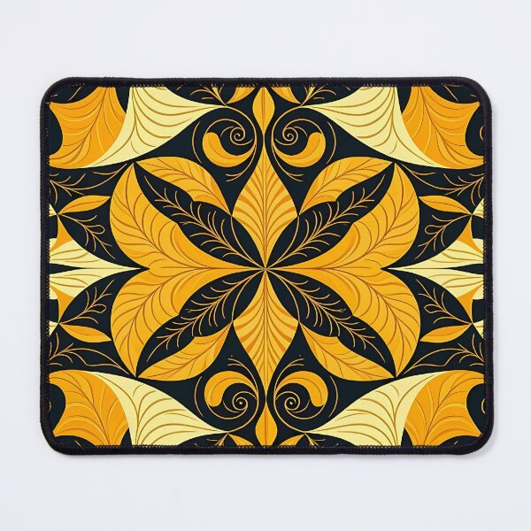 Item preview, Yellow, Flowers & Leaves, Abstract Artistic Stylize, Symmetrical Repeated Texture Pattern (image size 8320x12480) designed and sold by Digital-Davinci.