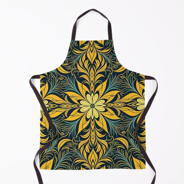 Item preview, Yellow, Flowers & Leaves, Abstract Artistic Stylize, Symmetrical Repeated Texture Pattern (image size 8320x12480) designed and sold by Digital-Davinci.