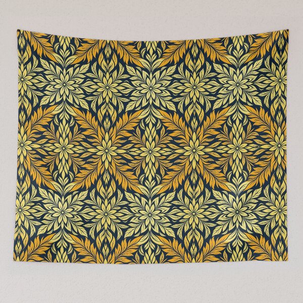 Item preview, Yellow, Flowers & Leaves, Abstract Artistic Stylize, Symmetrical Repeated Texture Pattern (image size 8320x12480) designed and sold by Digital-Davinci.