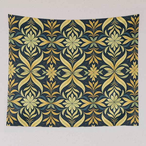 Item preview, Yellow, Flowers & Leaves, Abstract Artistic Stylize, Symmetrical Repeated Texture Pattern (image size 8320x12480) designed and sold by Digital-Davinci.