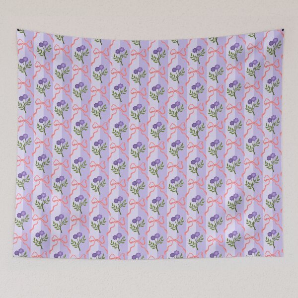 Item preview, Purple Floral Bouquet with Pink Ribbon – Whimsical Pastel Pattern Design designed and sold by Verve Studio.