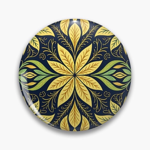 Item preview, Yellow, Flowers & Leaves, Abstract Artistic Stylize, Symmetrical Repeated Texture Pattern (image size 8320x12480) designed and sold by Digital-Davinci.