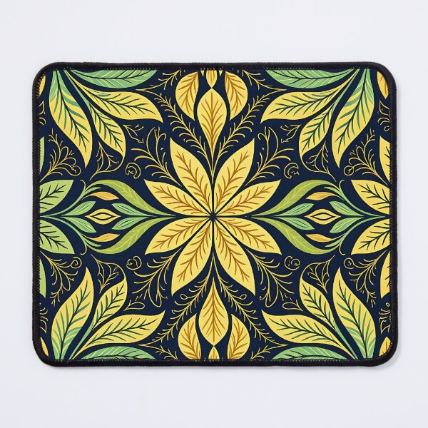 Item preview, Yellow, Flowers & Leaves, Abstract Artistic Stylize, Symmetrical Repeated Texture Pattern (image size 8320x12480) designed and sold by Digital-Davinci.