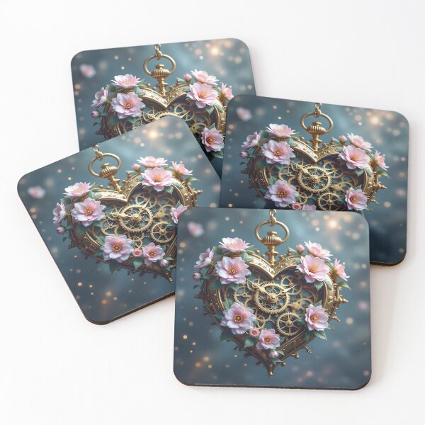 Item preview,  Intricate Clockwork Heart - Adorned With Blooming Ethereal Flowers designed and sold by Wiss2Arts.