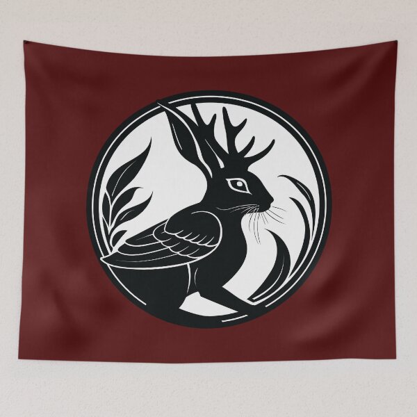 Item preview, Black Wolpertinger Rasselbock German Folklore Mythical Creature designed and sold by LucentJourneys.